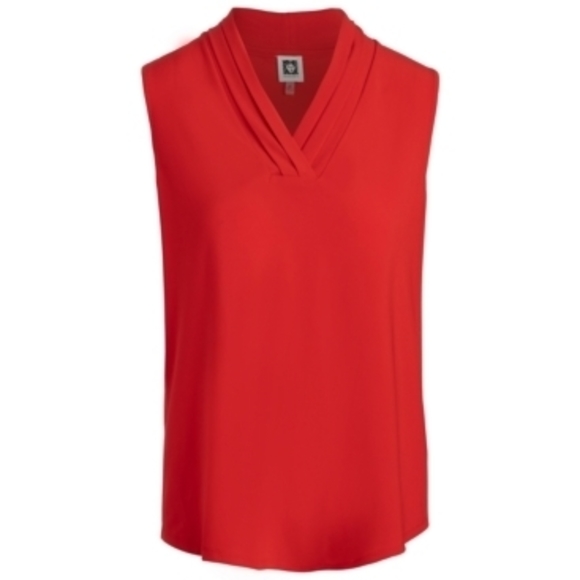 Anne Klein Plus Red Sleeveless Blouse 3X - Women's Tops - Picture 1 of 3